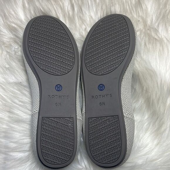 Rothy's The Flat Charcoal Black/White Round Toe Flats Sz 6.5 - Picture 6 of 6